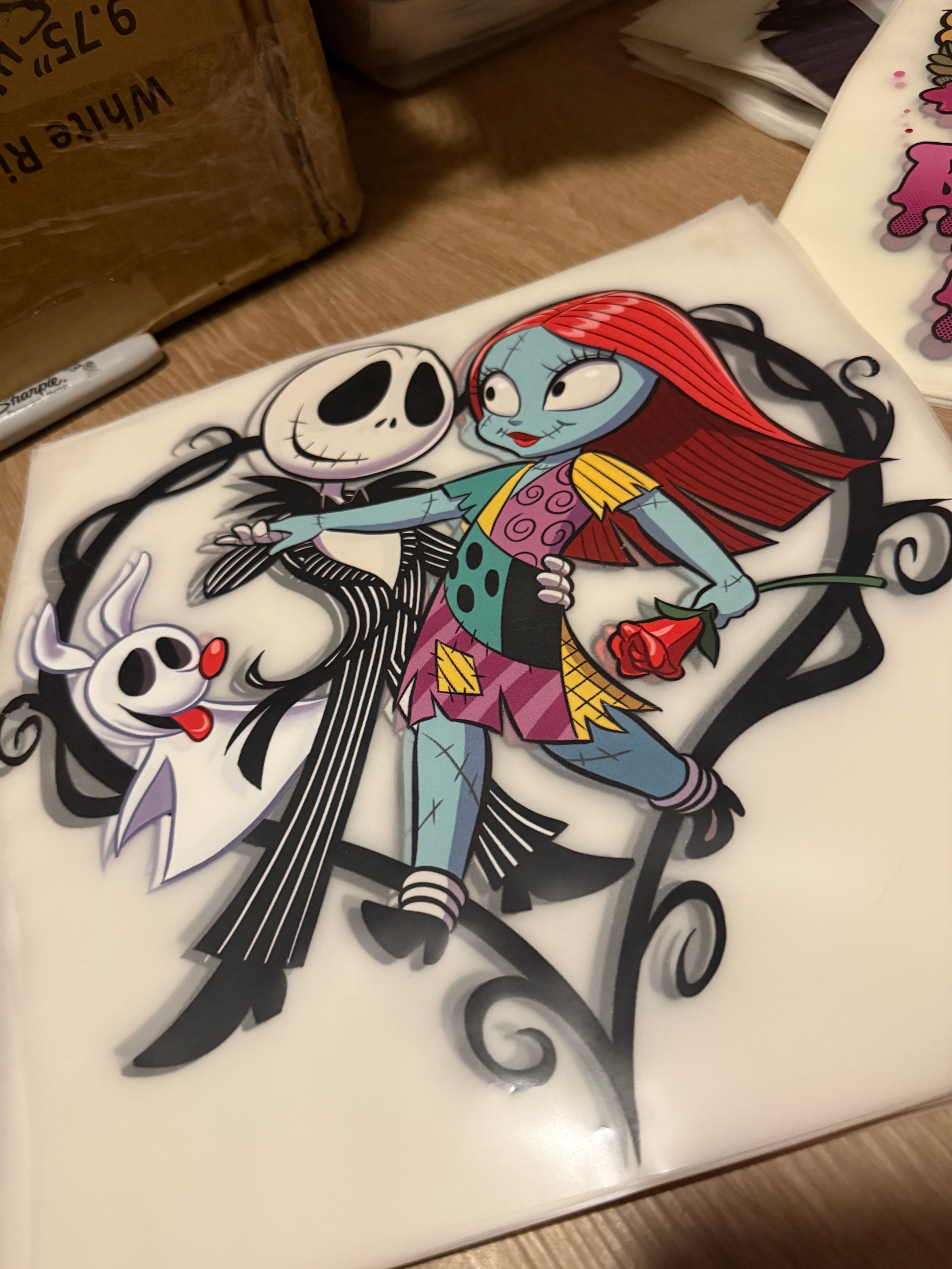 Jack & Sally Heart DTF